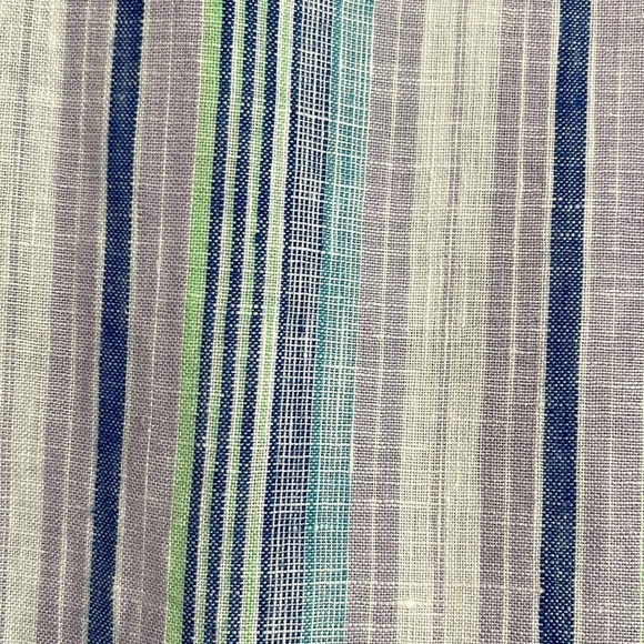 GRANT THOMAS PURE LINEN STRIPE BUTTON DOWN SHIRT SIZE MEDIUM - Picture 7 of 7